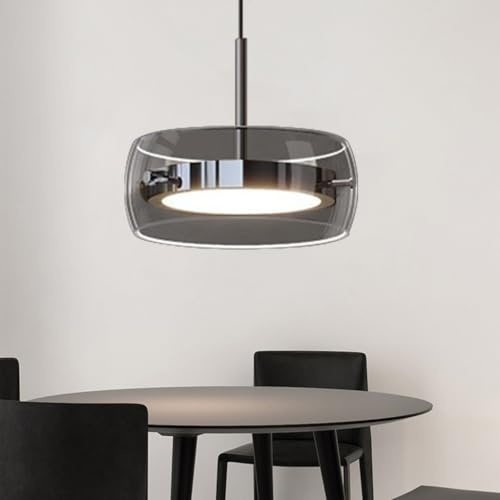AHQX LED Pendelleuchte Kristall Glas Hängelampe Esstisch LED Hängeleuchte Höhenverstellbar Für Esszimmer Wohnzimmer, Vintage-Industriedesign Dimmbar Deckenleuchte(1 Lichter)