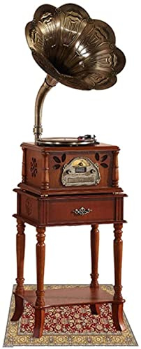 Record Player Vintage Turntable Gramophone Retro Bluetooth Speaker with Wireless Speakers CD Player/3.5Mm Aux-In/FM Radio recorder kxtmm