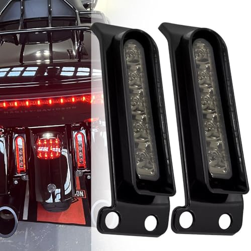 Black Fender Saddlebag Filler LED Tail Light Insert For Harley Touring FLHT 14+