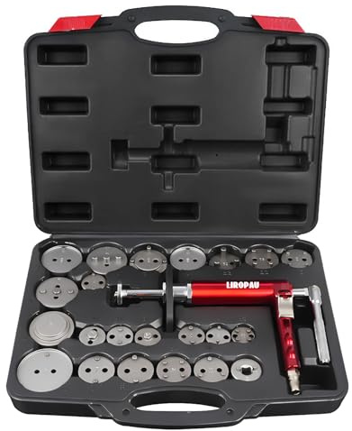 LIROPAU Lot de 24 pièces Outil de repositionnement de piston de frein, Ensemble d'outils de repositionnement de piston de frein pour tourner et pousser les pistons de frein sur diverses voitures (24)