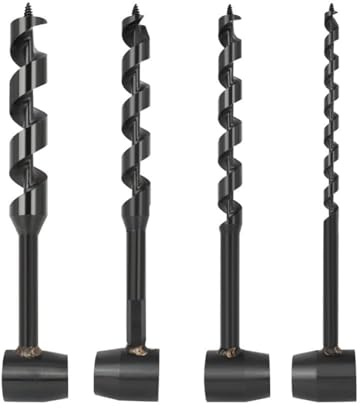 SOCOJE 4PCS Hand Auger Wood Drill Bushcraft Camping Tool | Carbon steel,Ergonomic handle,Versatile for wood, camping, survival