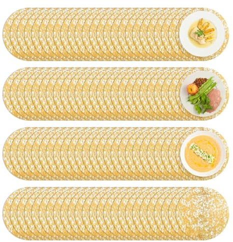 Goldene Platzteller, 100 Stück, elegante Untersetzer für Hochzeit, mit Blattgold, 33 cm, für Restaurant, Geburtstag, Party, Haus, Hochzeit, Event, Küche, Versammlung, Urlaub