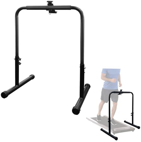 Ayearparty 24.4 Inch Wide Handle Bar for Walking Pad Only with Phone Holder Adjustable Handrail Height from 30.7 to 39.37in Comfortable Grip Stainless Steel Frame Sturdy Support Attachment for Home