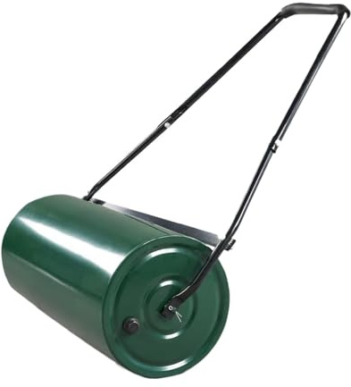 LZHAOHE Rullo per prato da 8 litri, in acciaio riempito di acqua o sabbia, con tappo di scarico e manico a forma di U, strumento manuale per la manutenzione del prato da giardino, verde