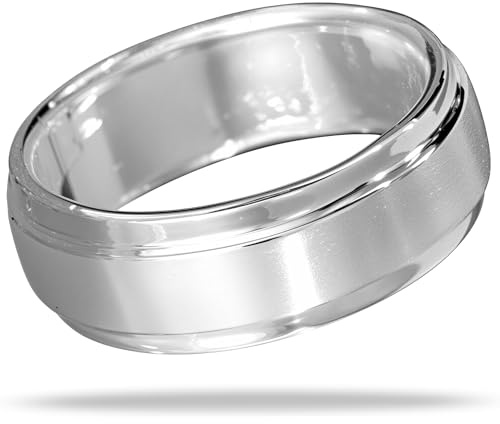 Vinani Unisex Ring zwei Bänder mattiert glänzend schmal klassisch zeitlos Sterling Silber 925 Partnerring Größe 58 (18.5) RIL58