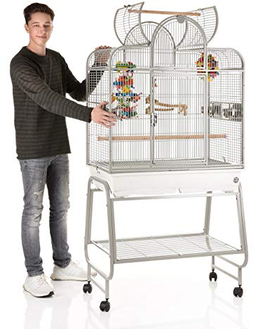 Montana Cages | Sittichvoliere San Remo III - Platinum Sittichkäfig, Käfig, Voliere, Vogelkäfig für Wellensittich & Co.
