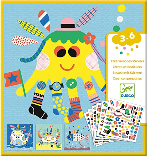 Djeco DJ08931 Sticker 3-6: Stickerbilder Meerestie