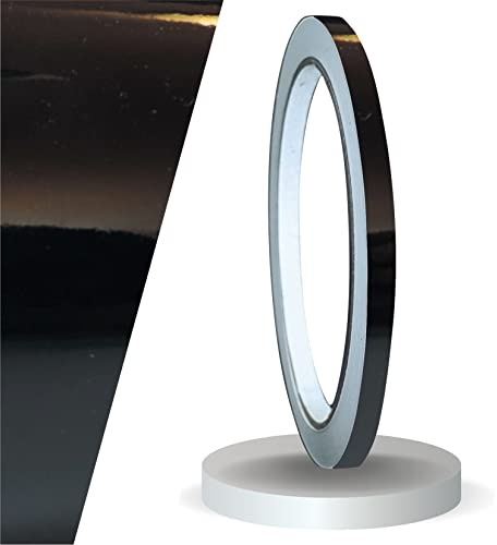 siviwonder Zierstreifen Klebeband Schwarz Glanz 5 mm x 10 m – selbstklebende Vinyl Folie Pinstripe Tape für Auto Motorrad Fahrrad Boot Wohnmobil Modellbau – Seitenstreifen Felgenband Konturmarkierung