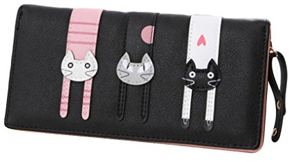 Diyafas Lange Reißverschluss Brieftasche Geldbörse für Damen Süß Karikatur Katzen Geldbeutel Kartenhalter Handtasche