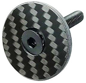 Carbon Top Cap 1 1/8 Zoll Ahead Kappe mit Titanschraube M6x35mm Ultraleicht 7,3g Steuersatzkappe für Rennrad MTB 3K Matt Glossy