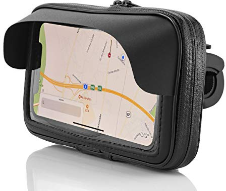 MidGard Spritzwassergeschützte Fahrrad- und Motorrad-Halterung Universal mit Wasserdichter Tasche für Handy Smartphone 5,2 Zoll - 5,7 Zoll wie z.B. iPhone/Samsung/Huawei/Sony usw.