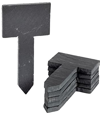 Nicola Spring Pflanzenschilder aus Schiefer - für Blumen & Kräuter - quadratische Schreibfläche - 6 Stück