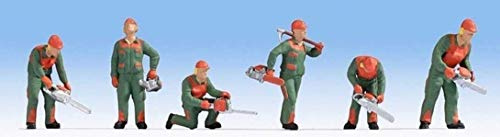 NOCH® Waldarbeiter, handbemalte Figuren, 1:87 (H0) Maßstab, 6 Miniatur-Figuren für Modellbau, Dioramen und DIY Projekte