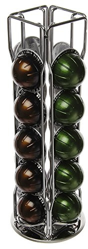 Nespresso Vertuo Lot de 20 porte-capsules à 4 rangées avec base rotative à 360°
