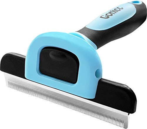 gonicc Peine para Perros y Gatos Cepillo para deshedding Cuidado, Cepillo de Aseo para Perros Pequeños, Medianos y Grandes + Gatos con Pelaje Corto a Largo