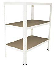 Shelf Creations Basic Schwerlastregal 90x40x45cm weiß 3 Böden - Regal Kellerregal Metallregal smartes Steckregal Lagerregal Werkstattregal Archivregal Industrieregal Haushaltsregal Ordnerregal