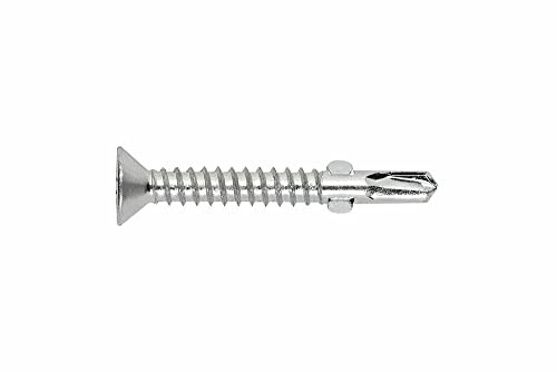 INDEX A PERFECT FIXING - ATA4838 [ATA] Tornillo autotaladrante para uniones madera-metal, Cabeza avellanada, Punta broca de dos alas, Huella TX25, Rosca 60º, Acero zincado, 4,8 x 38 mm, 500 unidades