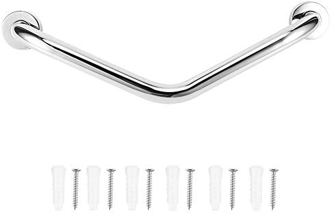 Mumusuki Shower Angled Grab Bar - Stainless Steel Thicken Non-Slip Toilet Bathroom Handle Bathtub Safety Grab Bar for Bath Shower - Safety Hand Rail Support