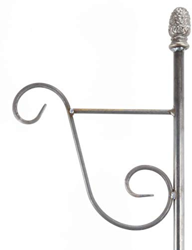 Hirsch Terracotta Ampelhalter aus Metall, Höhe ca 1,58m, Stabiler Halter für Laternen, Windlicht, Blumenampel, Futterstationen, Vogelfutterhaus, Laternenstab mit 3 fachem Erdspies