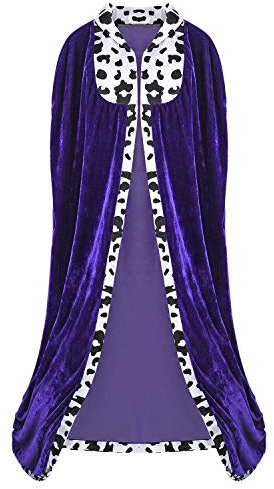 Proumhang King's Cape Costume Stage Performances pour Halloween Costume De Noël Accessoire Violet 150cm