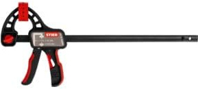 STIER Einhandzwinge, 300 mm Spannweite, 80 mm Ausladung, zum Spannen und Spreizen, ergonomisch geformter Griff