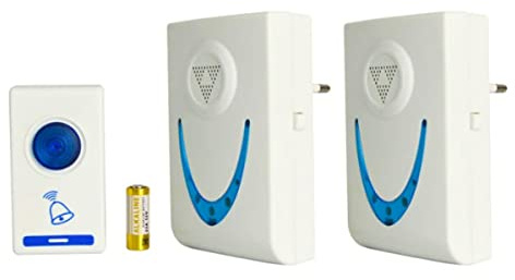 Sonnette sans fil double, sans fil Doorbell, sonnette intérieure sans fil, 36 mélodies (alimentation 220 V avec prise UE)
