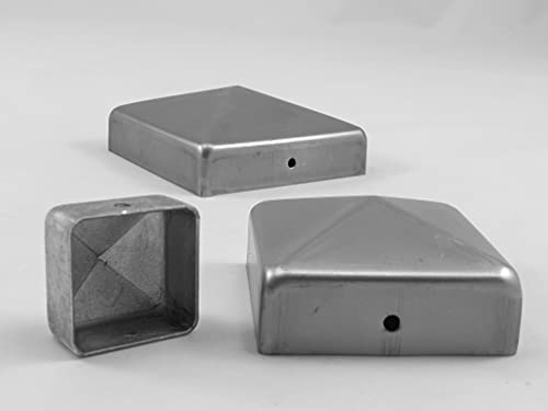 2 Stück Abdeckkappe rostend/Metall (Stahl roh) 80x80mm