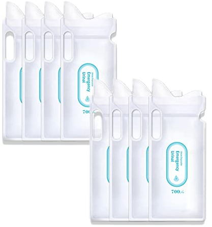 Forlush 8 Stück 700ml Tragbarer Urinbeutel, Tragbarer Urinbeutel, Notfall Urinbeutel Toilette, für Camping, Reisen, Wandern, Auto