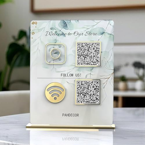 Personalisierbares Acrylschild mit QR-Code, personalisierbar, Cashapp, Venmo, Instagram, Facebook, Social Media Business, Scan, um Zahlungen zu bezahlen, Salon, Schönheit, Friseure, Kosmetikerin