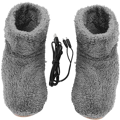 1 Paar Elektrische Warme Schuhe Fußwärmer Wiederaufladbar Beheizte Hausschuhe USB Elektrische Warme Schuhe Wärmeschuhe USB-Heizkissen Stiefel Für Männer Beheizte