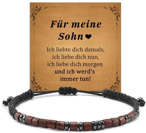 YELUWA Meinen Sohn Armband, Sohn Geschenke Von Mama, Junge Armband Geschenk | 14 15 16 17 18 Geburtstagsgeschenk für Junge Ich Liebe Dich in 100 Sprachen Armband Geschenke von Mama und Papa an den Sohn