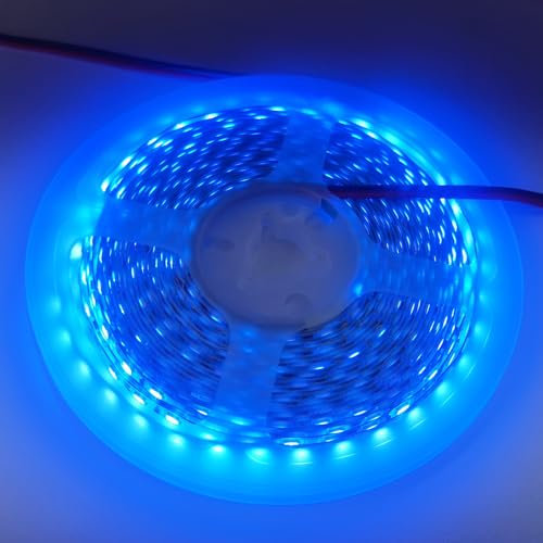 Vrabocry 12V LED Streifen Licht, 5mm Breit, Blau 460nm 5M LED Strip Lichtband 2835 IP20 120 LEDs/M, Total 600LEDs LED band LED Lichtleiste LED Leiste für Schlafzimmer, Küche Dekoration
