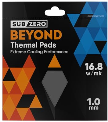 subZero BEYOND 16.8w/mk Thermal Pad, 100x100mm, Soft Thermal Compound, Ideal Gap Filler for GPU/Laptop Heatsink/GPU/CPU/LED Cooler (1.0mm)