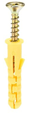 XYWHPGV Tubo di espansione in plastica da 6 mm x 30 mm Colonna di ancoraggio in cemento Tassello per fissaggio a muro Tubo con viti Giallo 100 pezzi(fbdfb 6b04d 2c091 9e756 bbe48 b989c