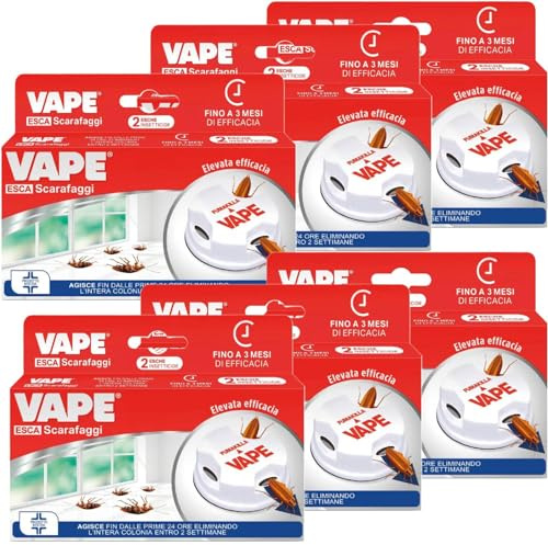 Vape Esca Scarafaggi, Insetticida - Confezione da 2 pezzi Nuova Versione Più Grande (6 Unità)
