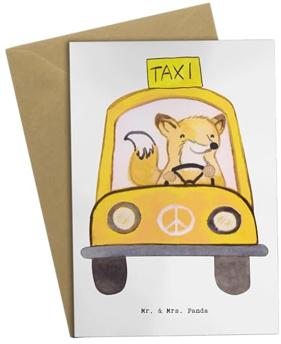 Mr. & Mrs. Panda Grußkarte Taxifahrer Herz - Geschenk, glückwunschkarten, osterkarte, Grußkarten, osterkarten, einladungskarten, weihnachtskarten