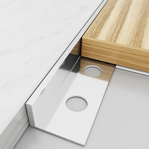Fliesenprofil Lang 125CM*2 Stück Fliesen Abschlussleiste Abschlussprofil L-profil Kantenschutz Für Keramikfliesen, Böden, Täfelungen(Silber,Höhe: 7.8 mm)