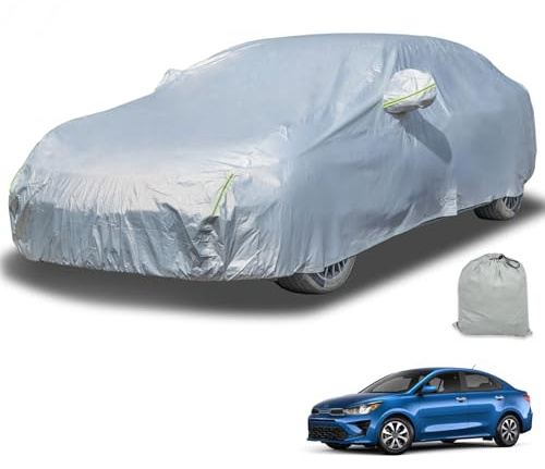autozen Car Cover Waterproof, Outdoor Car Cover Breathable for Saloon Length 470 to 490 cm Protection Against Rain Sun Snow Dust for Full Garage, Silver