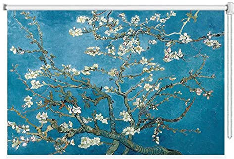 Verdunkelungsrollos für Schlafzimmer und Badezimmer, wasserdichter Stoff, einfache Installation, blaues Blumenmuster, 140 x 220 cm, Verdunkelungsrollos, erhältlich in 100 cm und 120 cm Breite,