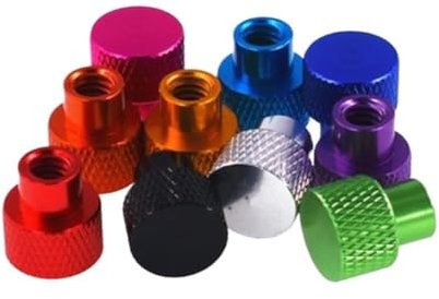YUANYAO 10 Teile/los M3 M4 M5 M6 Aluminium Flügelmutter Bunte Aluminium Blindrahmen Handfest Flanschmutter Schritt Rändelmutter(Purple,M5 10pcs)