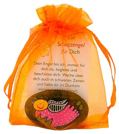 Andys Steinwelt® Schutzengel Glücksstein für Prüfung Handschmeichler 106 | Mitbringsel Kindergeburtstag, mit Name oder Datum personalisierbar, Glücksbringer & Tischdeko, Sternenkind, Kindergrab