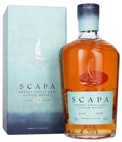 Scapa 10 Jahre Single Malt Scotch Whisky, Small Batch mit tropischen Fruchtnoten & würzigem Finish, gereift in Ex-American Oak Fässern, 0,7 L