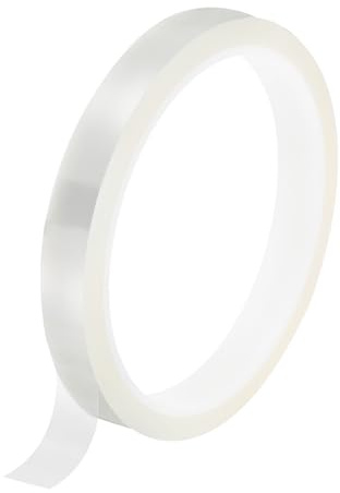 QUARKZMAN Nastro Termico Trasparente, 1 Rotolo 12mmx33m 108 Piedi Nastro Resistente al Calore ad Alta Temperatura per Sublimazione Pressa Vinile Termico Trasferimento Termico