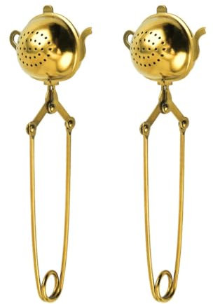 2pcs Infusore Tè in Acciaio Inossidabile, Palla da Tè, Passetta per Tè, Filtri per Tè, Pinze per Tè Sfuso, Spezie (B)