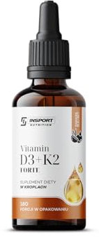 Vitamine D3+K2 Forte - Naturelle - Gouttes 30 ml - Soutient les os et les dents - INSPORT Nutrition