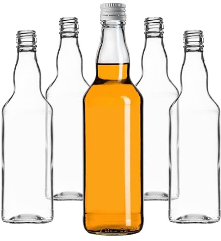 KADAX Set med 50 glasflaskor 500ml med skruvlock – Toma flaskor att fylla för juice, sirap, olja och likör, livsmedelsförvaring