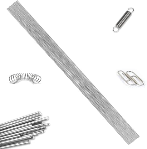 eupdd 40 Stück Federstahldraht: Edelstahldraht 1mm×400mm für DIY-Modell, Autozubehör, Feder-Projekte, Metallschmuck, Edelstahl-Federdraht, Voller Harter Gerader Federdraht, Rundstahl Federstahl