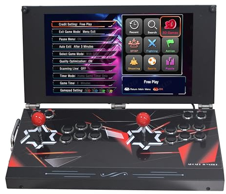 Console di gioco arcade portatile 26800 in 1 con schermo HD da 17,5 pollici, doppio lettore Pandoras Box DX, macchina per videogiochi retrò, cerca/nascondere/salvare/caricare/mettere in pausa giochi