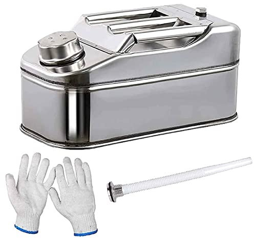 Bidón de Gasolina, diésel, bidón de Combustible, bidón metálico portátil de 5 l, con Sello de Acero Inoxidable 304 y Tubo guía de Aceite, contenedor antigasolina para SUV.