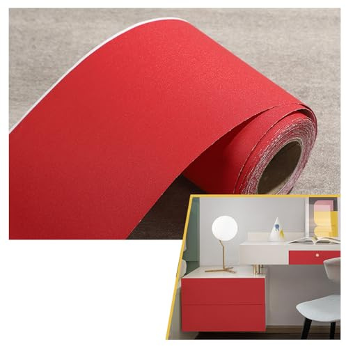 Borde de vinilo autoadhesivo for papel tapiz, 40 x 4 m, resistente al agua, for zócalo, for decoración del hogar, color(Bright Red)